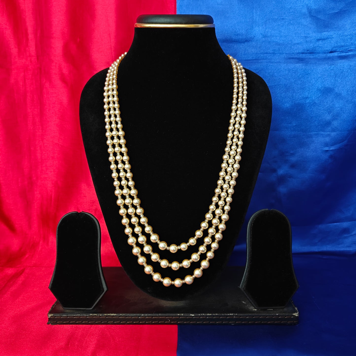 Beautiful Pearls Mala With Golden Peach Coloured Honex