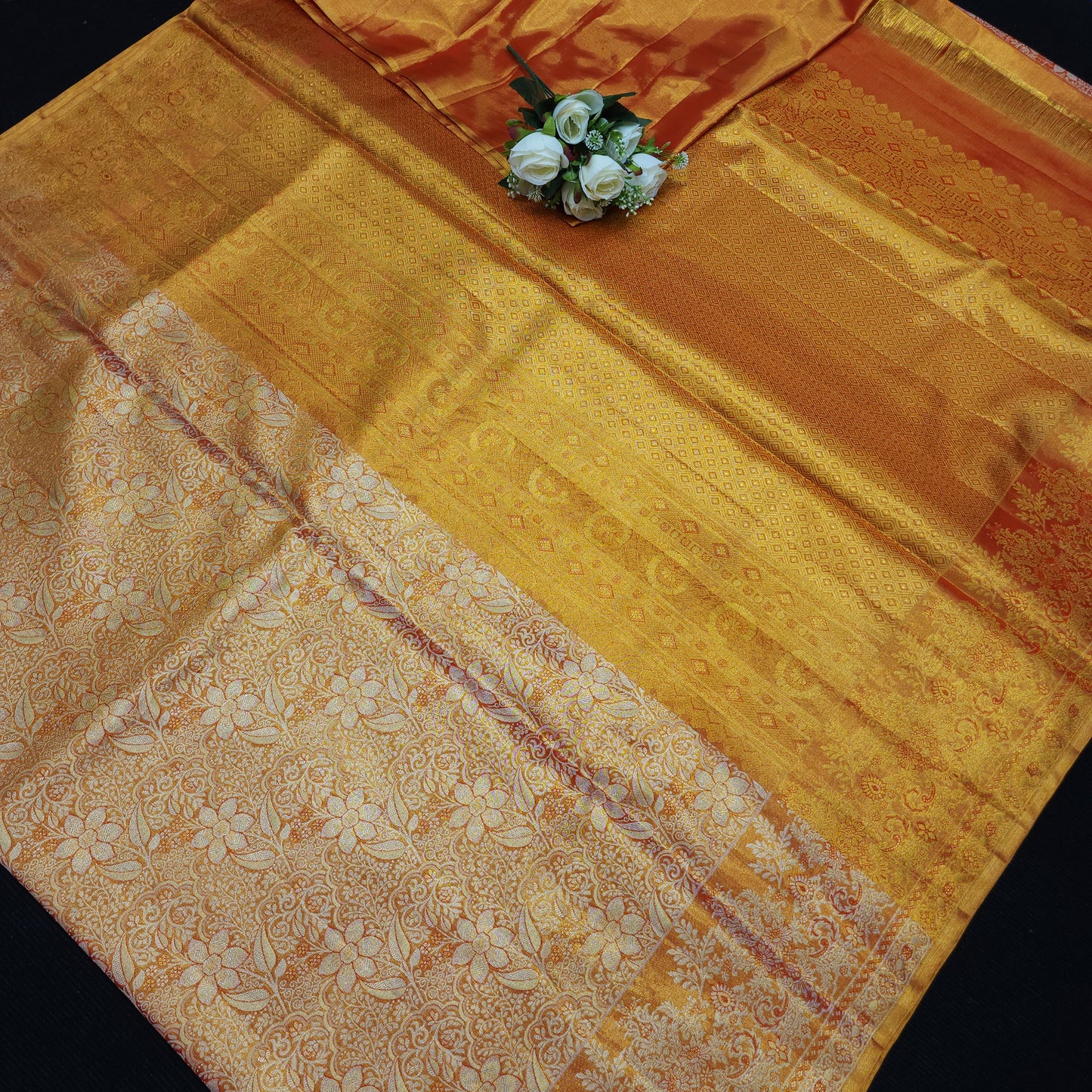 Pure 2G Jariwarp Brocade Handloom Tissue Sarees