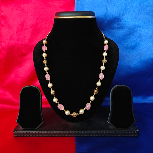 Beautiful Beads Mala In Baby Pink Colour