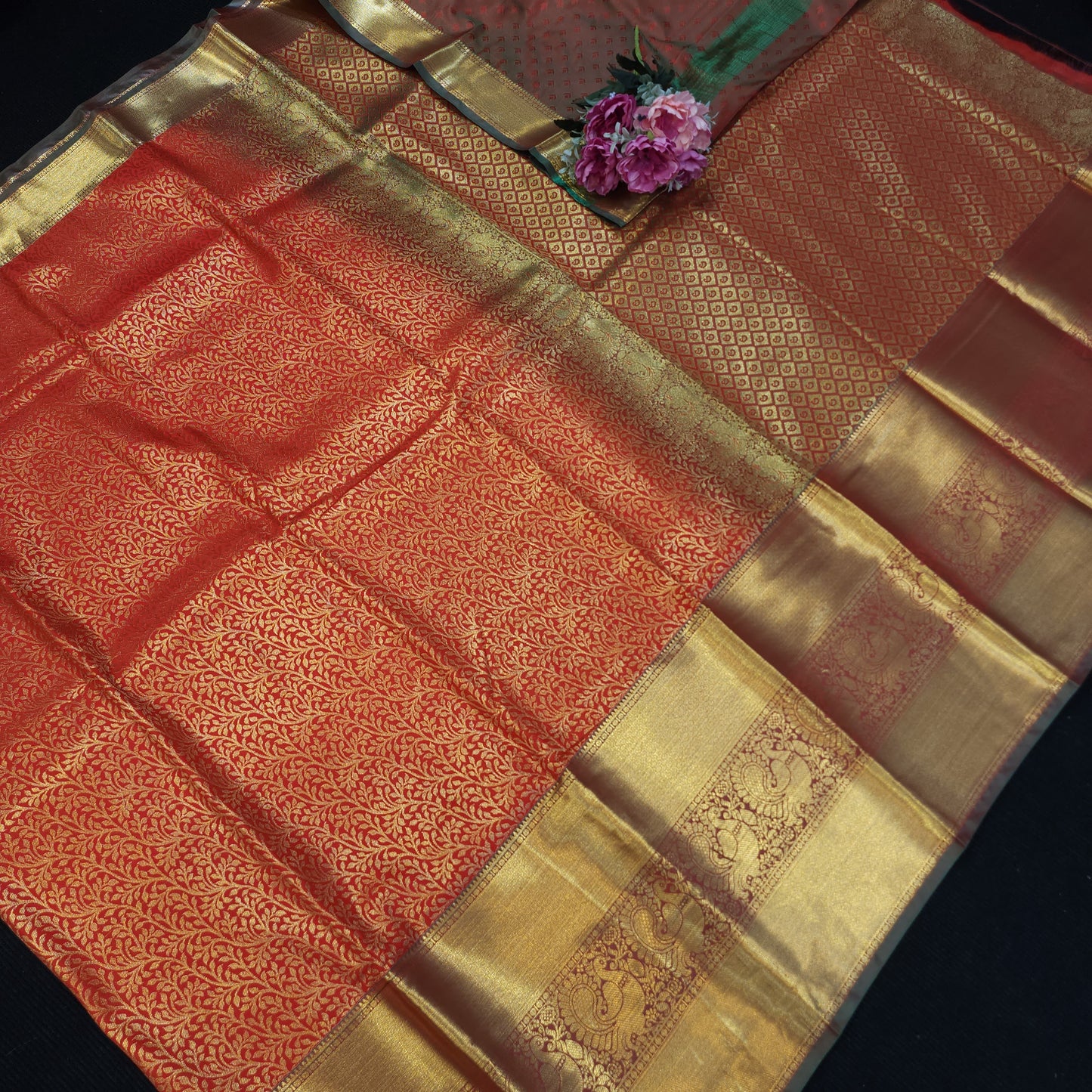 Resham Brocade Semi Kanchi Pattu Saree