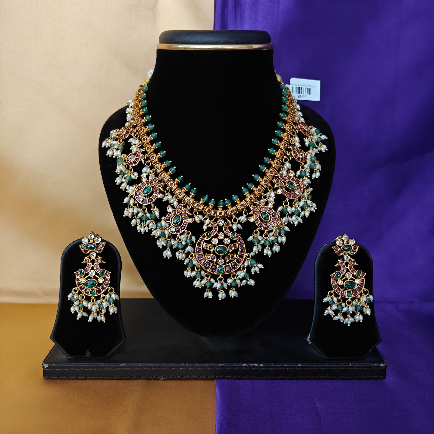 Beautiful Guttapusalu Short Necklace - Ambica Wedding Mall