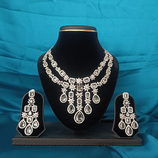Unique Design Zircon AD Short Necklace - Ambica Wedding Mall