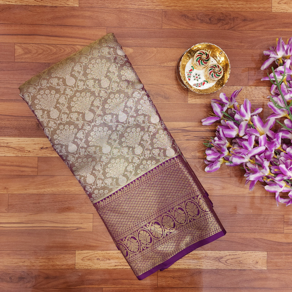 1 Gram Gold Semi Pattu Saree