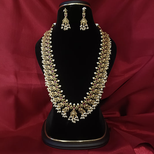Beautiful Antique Finished Long Haaram - Ambica Wedding Mall