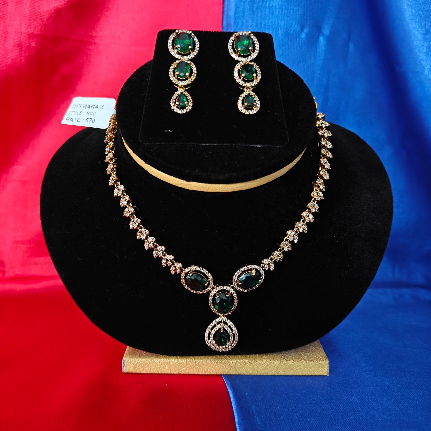 Beautiful Mini Haaram In Green Stone