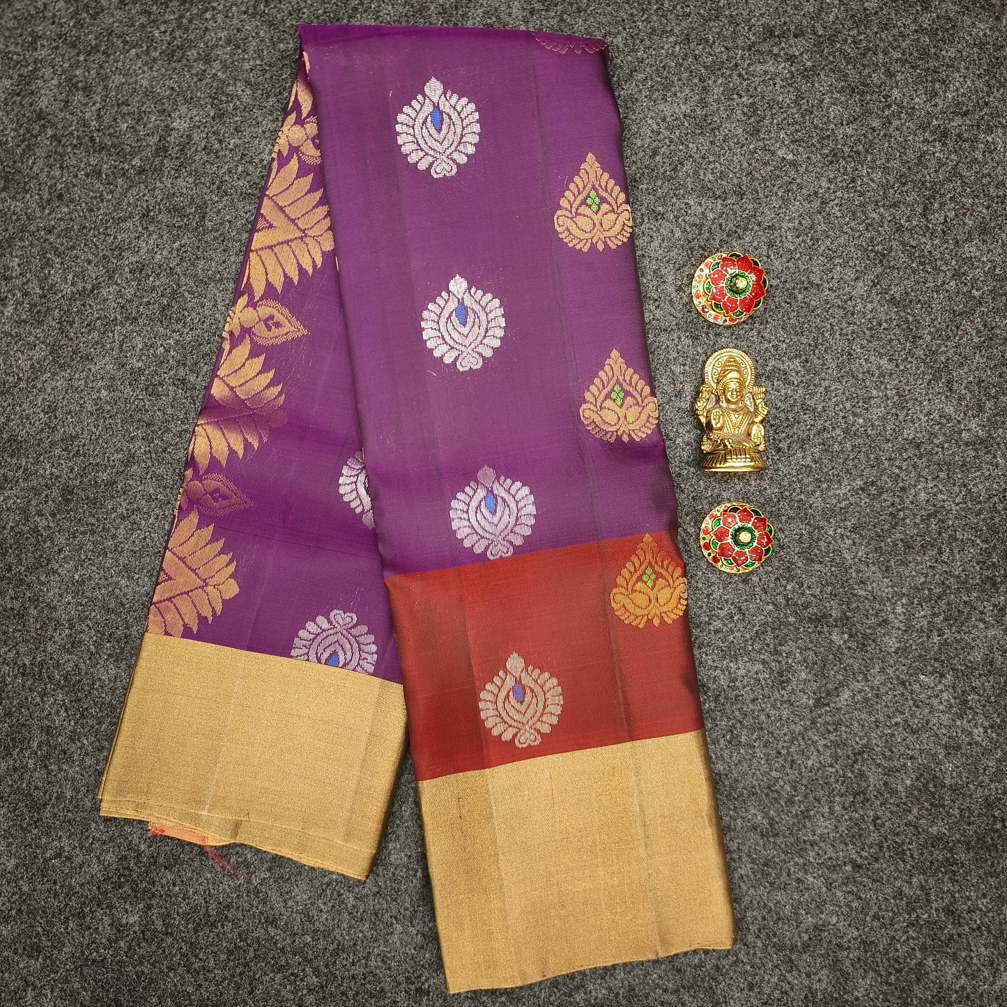 ✨Kanchi Pattu Bentex Border Butta Saree - Ambica Wedding Mall