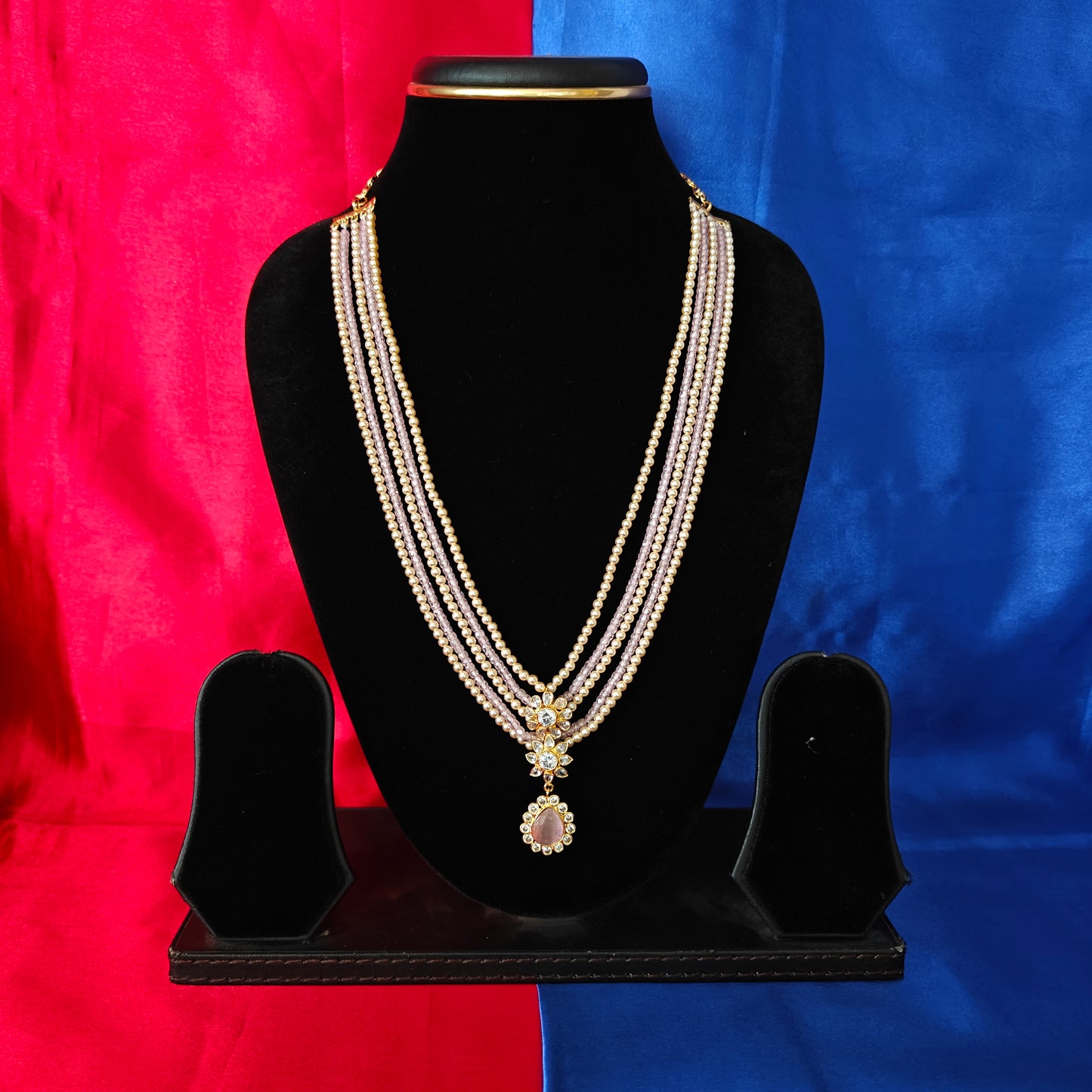 Beautiful Baby Pink Coloured Honex Mala With Pearls