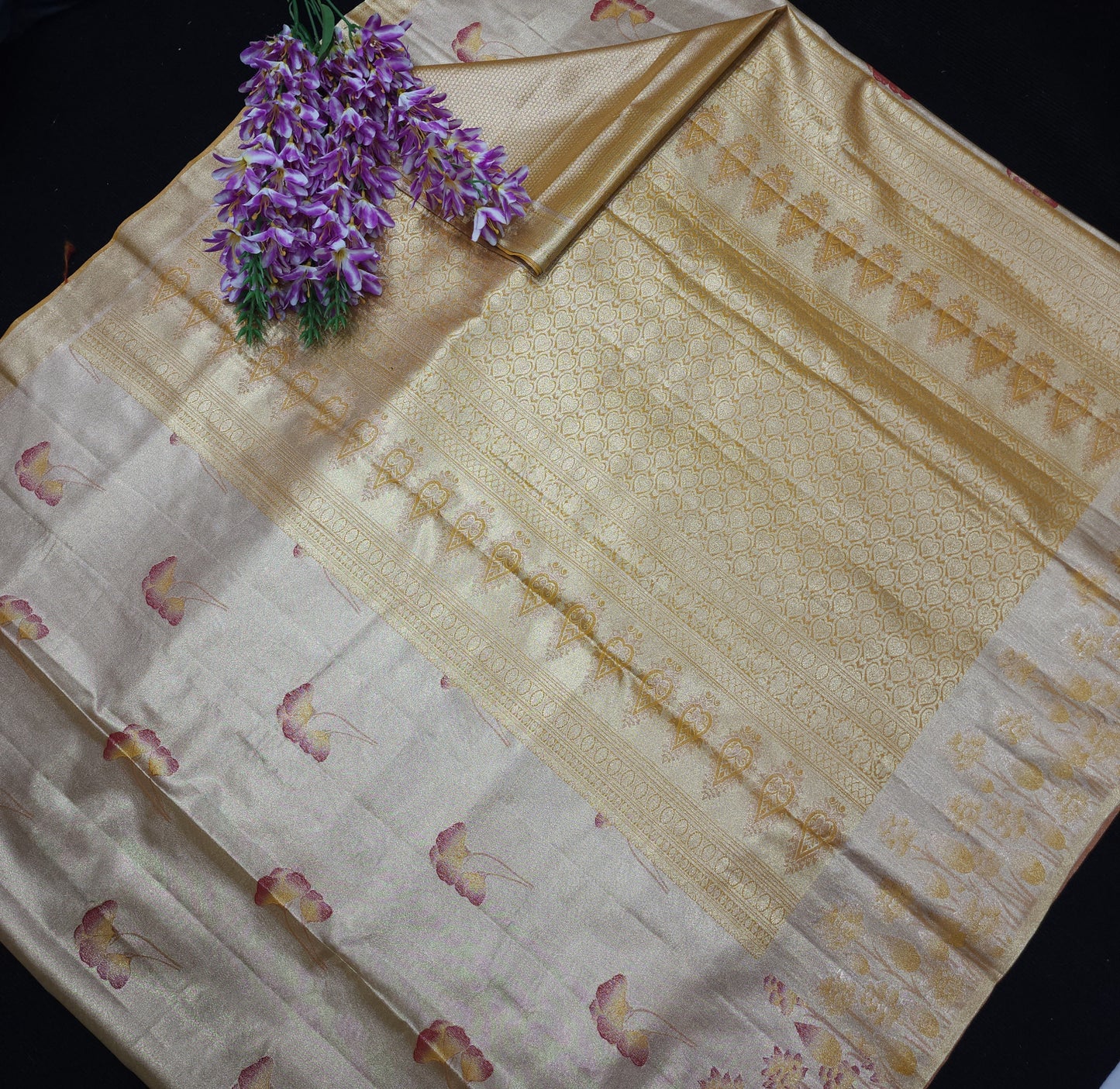 Semi kanchi pattu tissue 2 Gram Gold Sarees🛍️