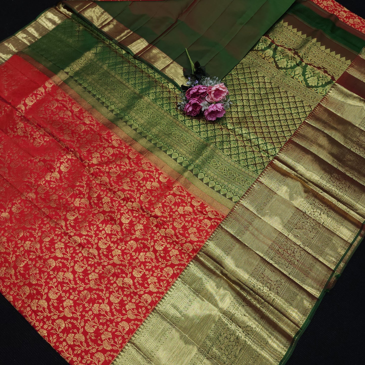 Handloom Pure Resham German Kanchi Pattu Saree