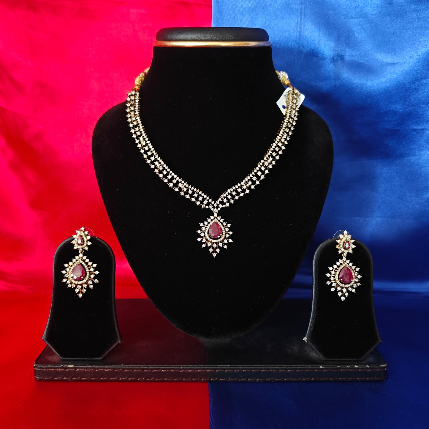 Beautiful Mini Haaram In Ruby Stone