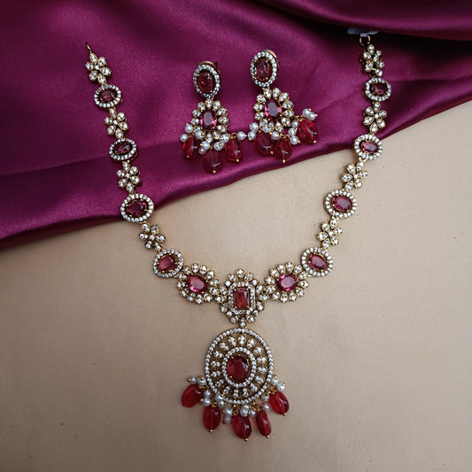 Elegant Victorian Short Necklace - Ambica Wedding Mall