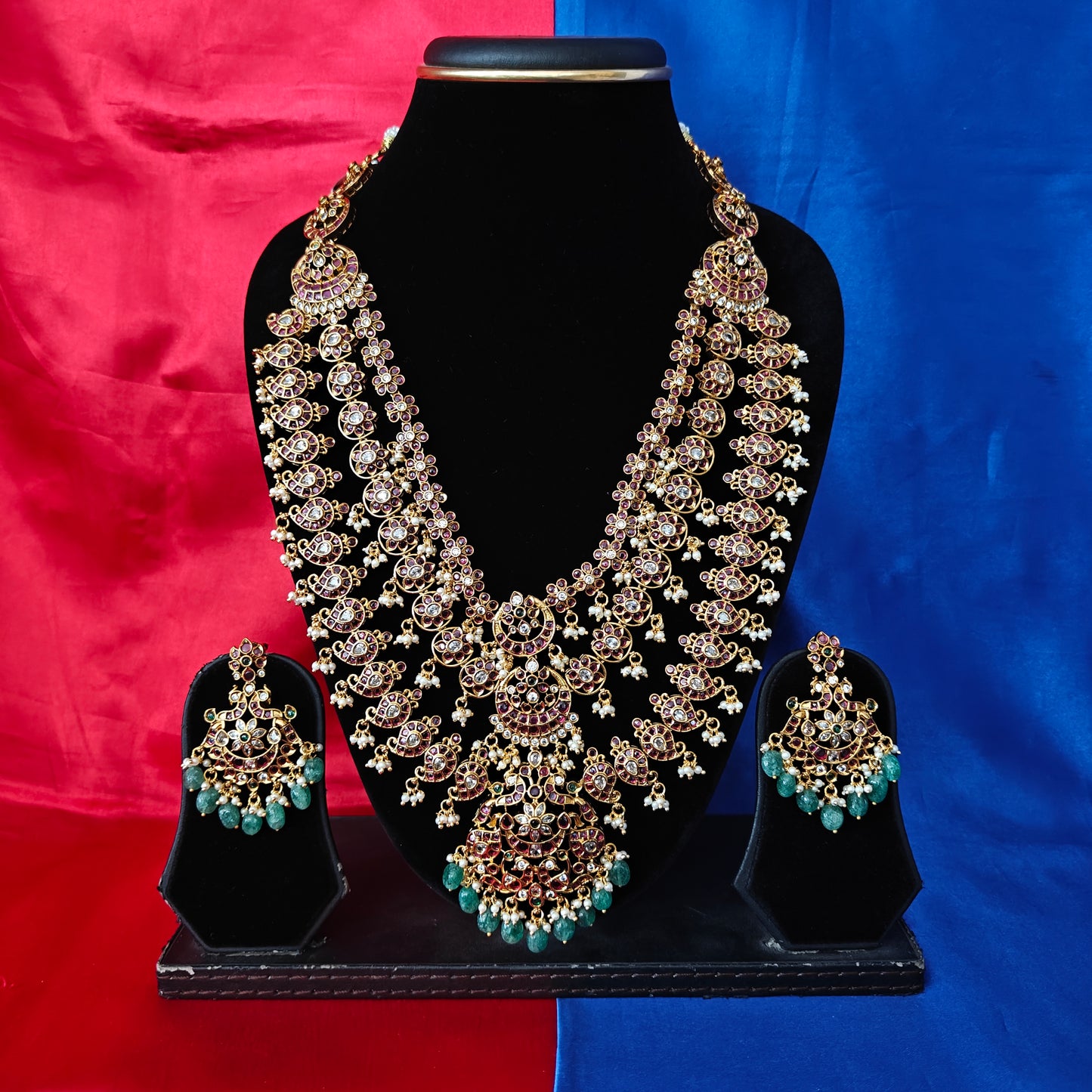 Beautiful Jadau Kundan Layered Long Necklace