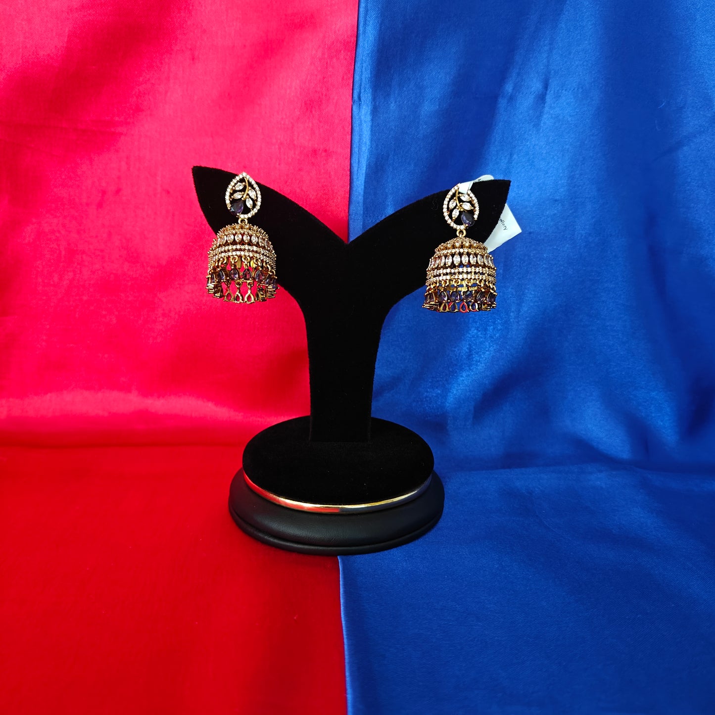 Beautiful Victorian Jhumki In Purple Stone