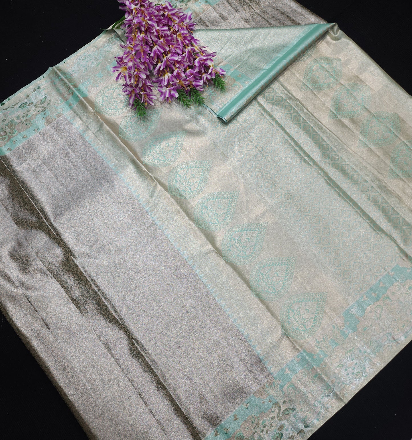 Semi kanchi pattu tissue 2 Gram Gold Sarees🛍️