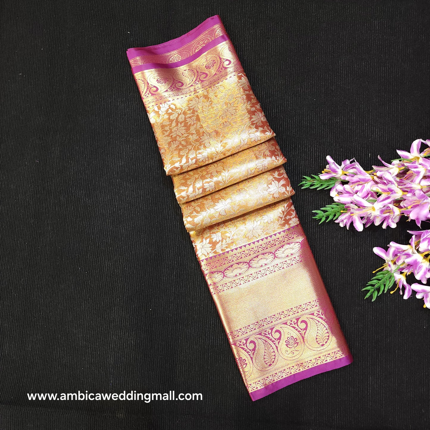 ✨️Semi Kanchi Pattu One Gram Gold Saree💫