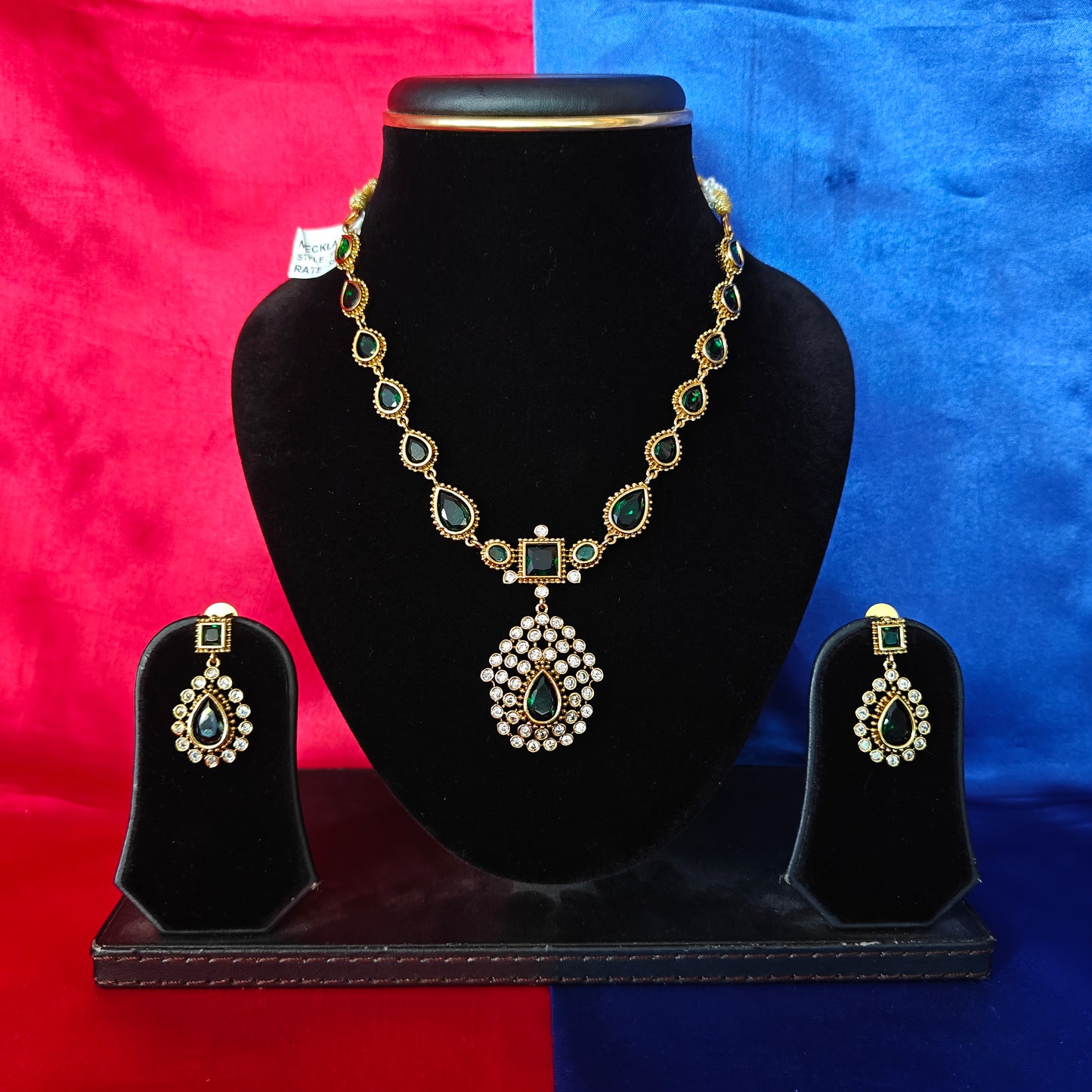 Beautiful Mini Haaram In Green Stone