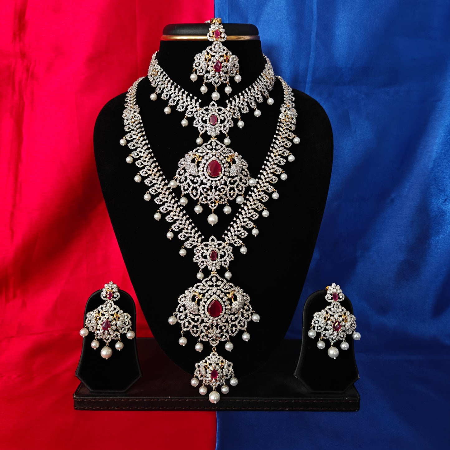 Elegant GJ Combo Set In Ruby Stone