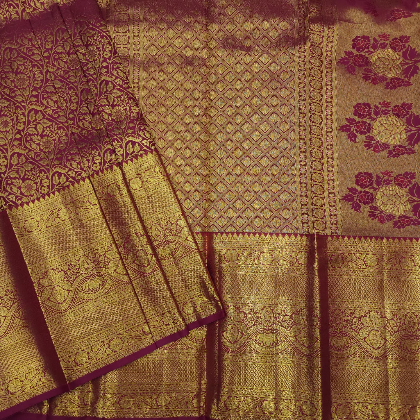Pure tissue Bridal Kanchi Pattu Handloom Saree