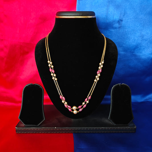 Beautiful Beads Mala In Ruby Colour