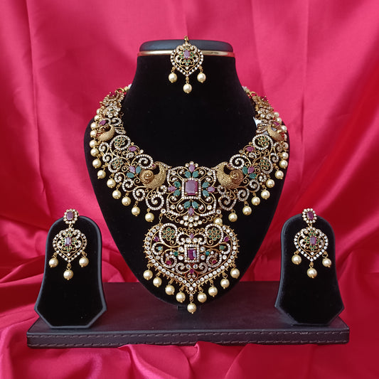 Elegant Heavy short necklace - Ambica Wedding Mall