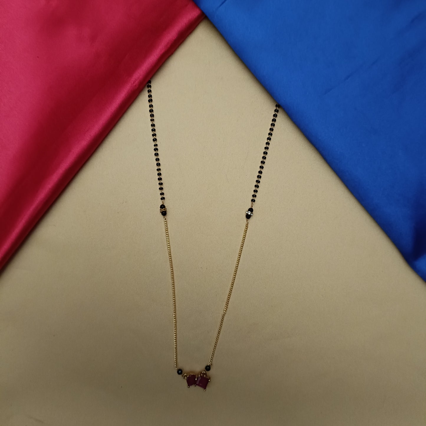 Beautiful Black Beads In Ruby Stone