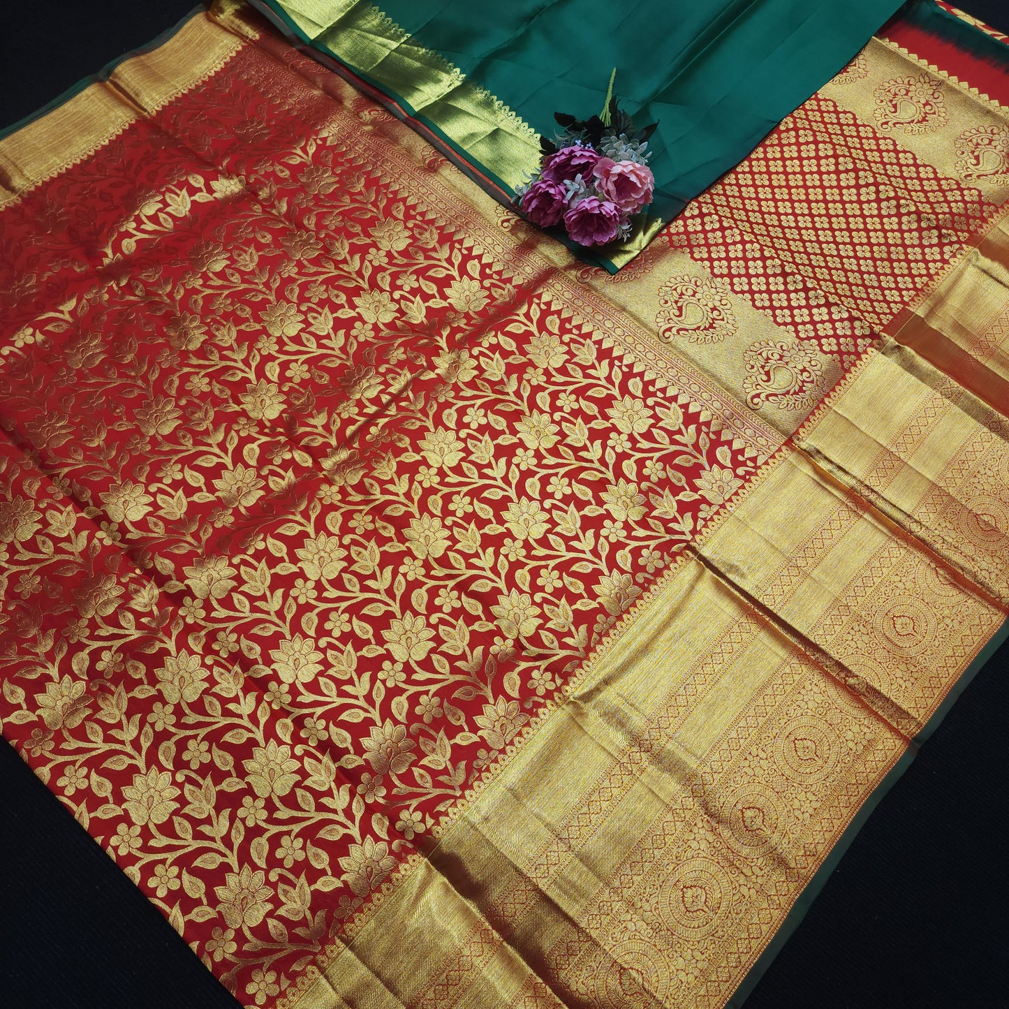 Special Red Muhurtham Kanchi Pattu Bridal Handloom Saree