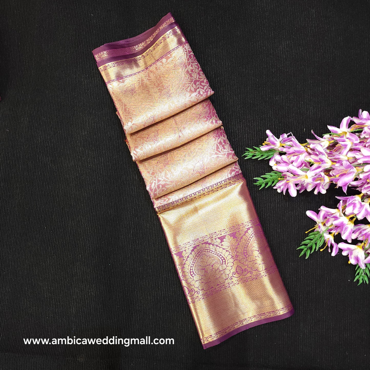 ✨️Semi Kanchi Pattu One Gram Gold Saree💫