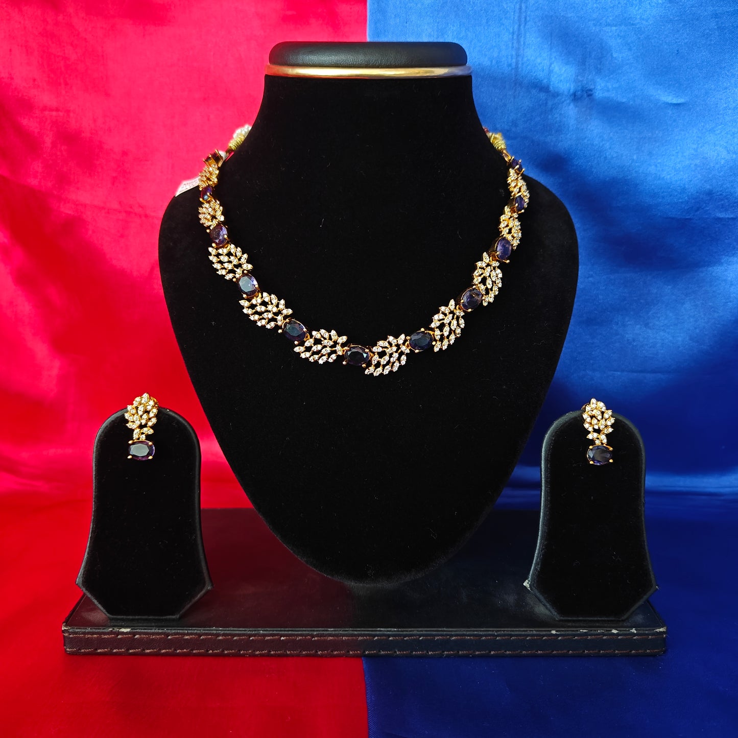 Beautiful Mini Haaram In Purple Stone