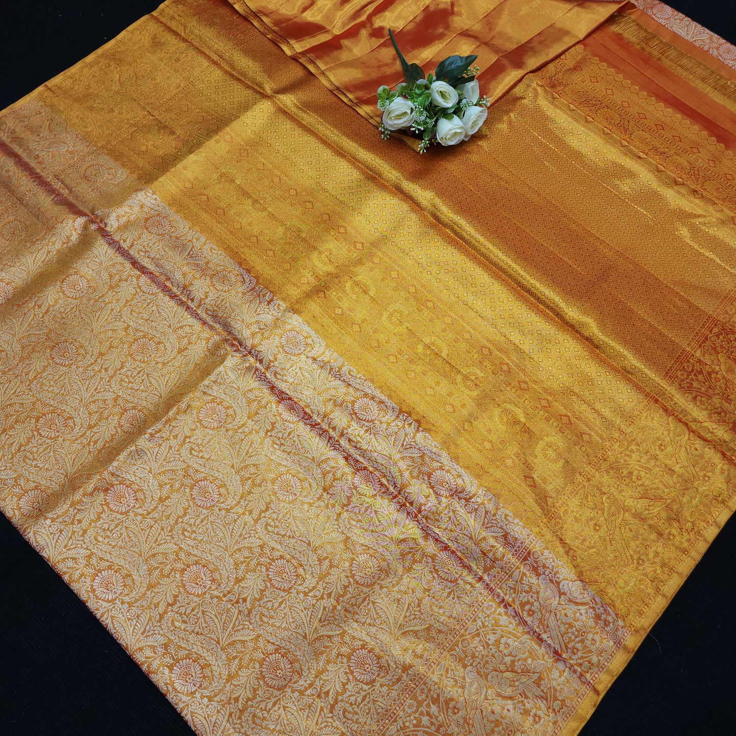 Pure 2G Jariwarp Brocade Handloom Tissue Sarees