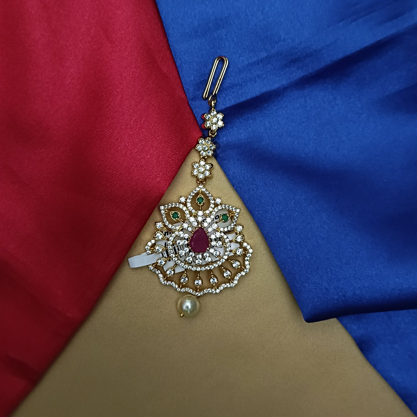 Beautiful CZ Tika In Multi Colour Stone