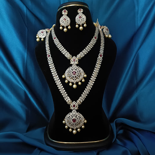 Simple GJ Ruby Combo Set - Ambica Wedding Mall