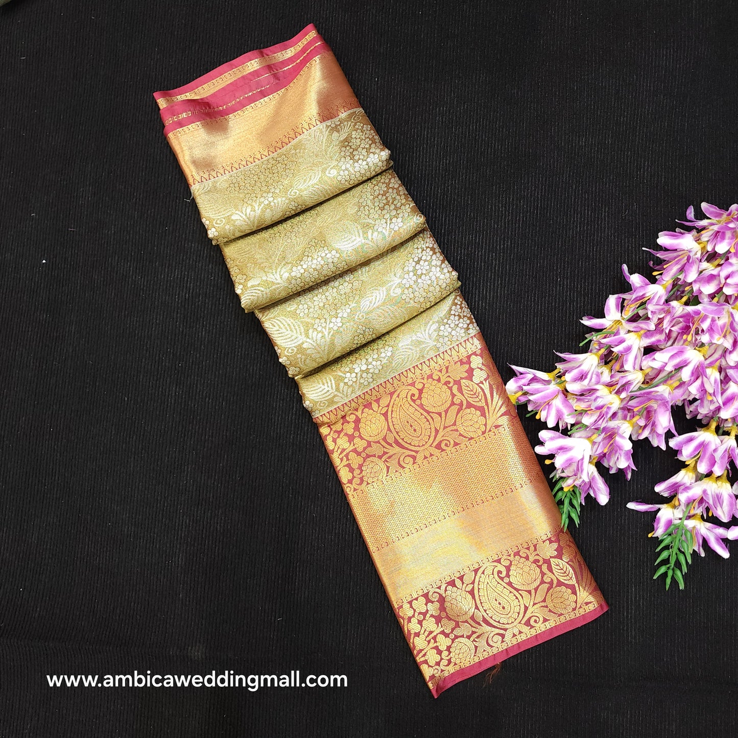 ✨️Semi Kanchi Pattu One Gram Gold Saree💫