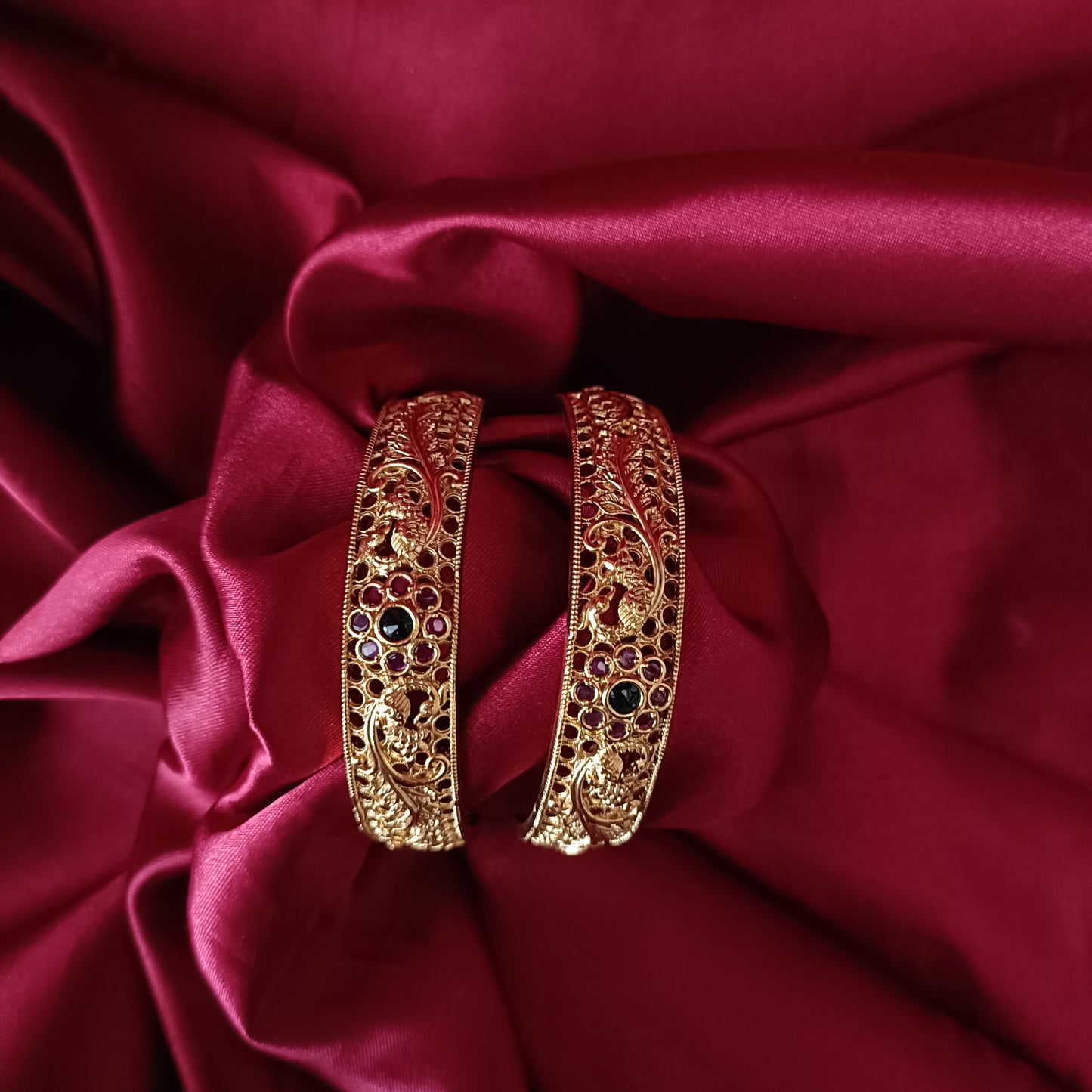 Simple Peacock Design Bangles - Ambica Wedding Mall