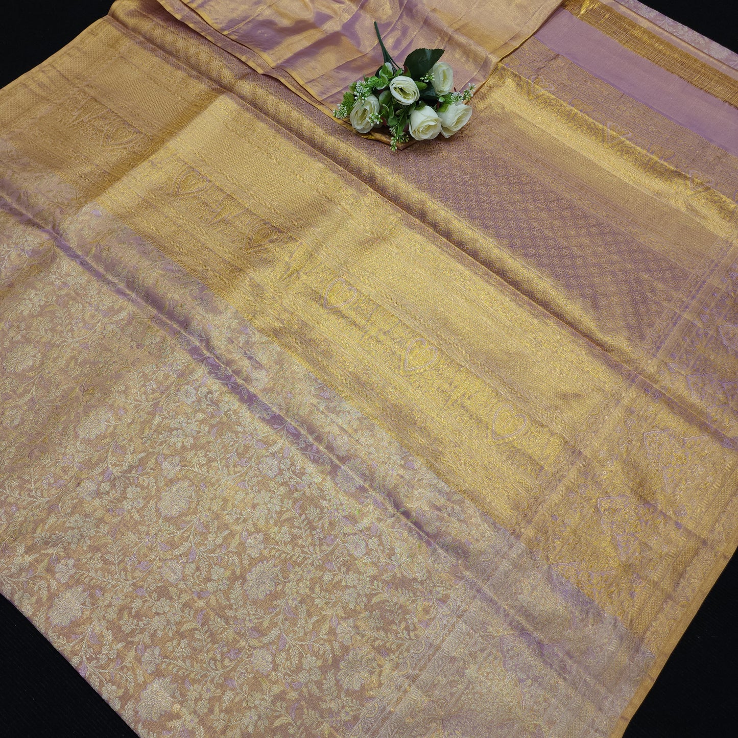 Pure 2G Jariwarp Brocade Handloom Tissue Sarees