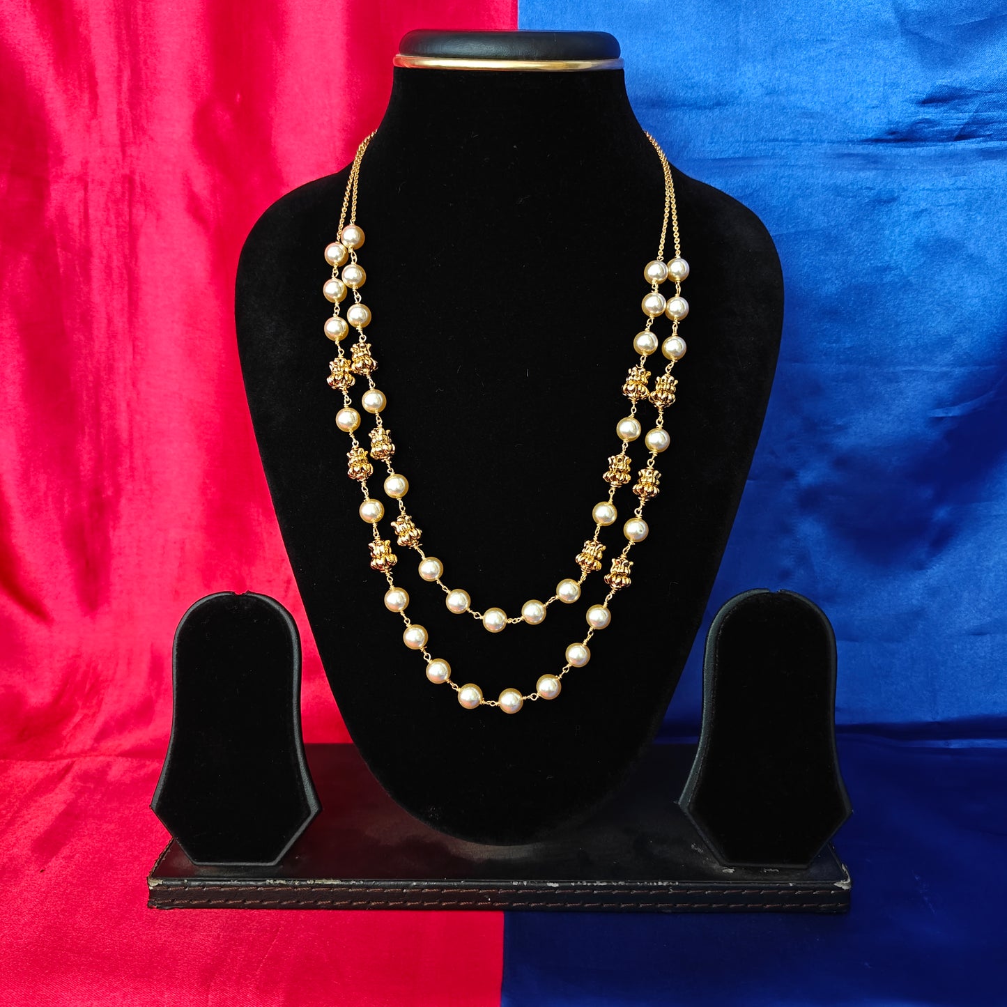 Beautiful Pearls Mala With Golden Balls