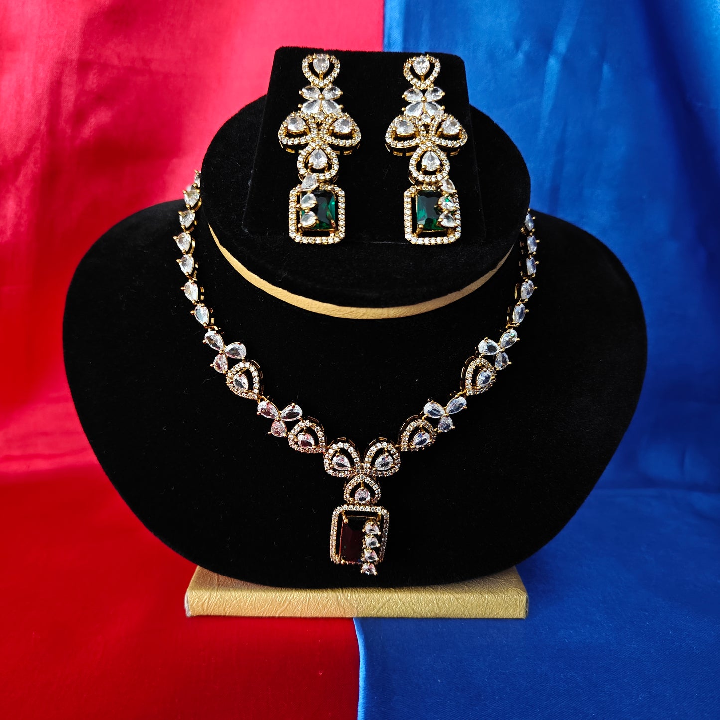 Beautiful Mini Haaram In Green Stone