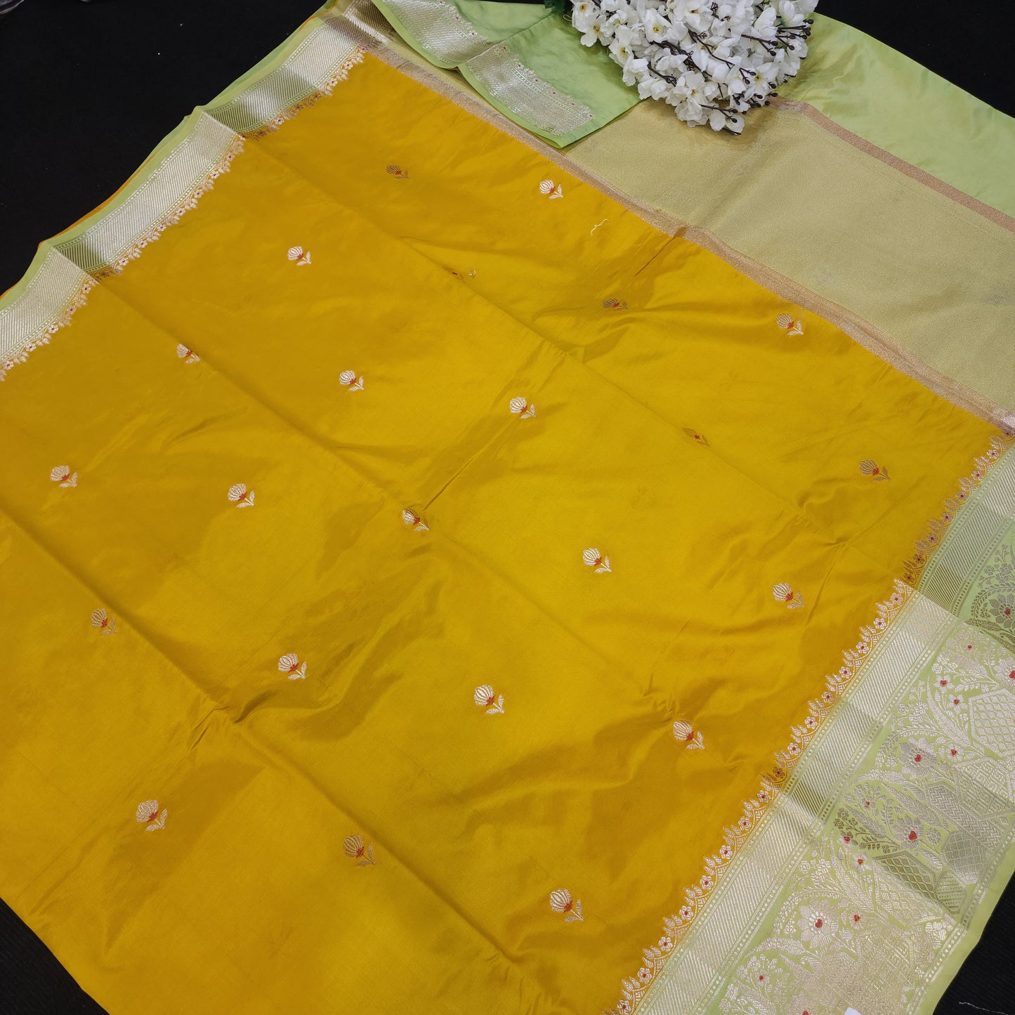 Raw Mango Banaras Pattu Sarees