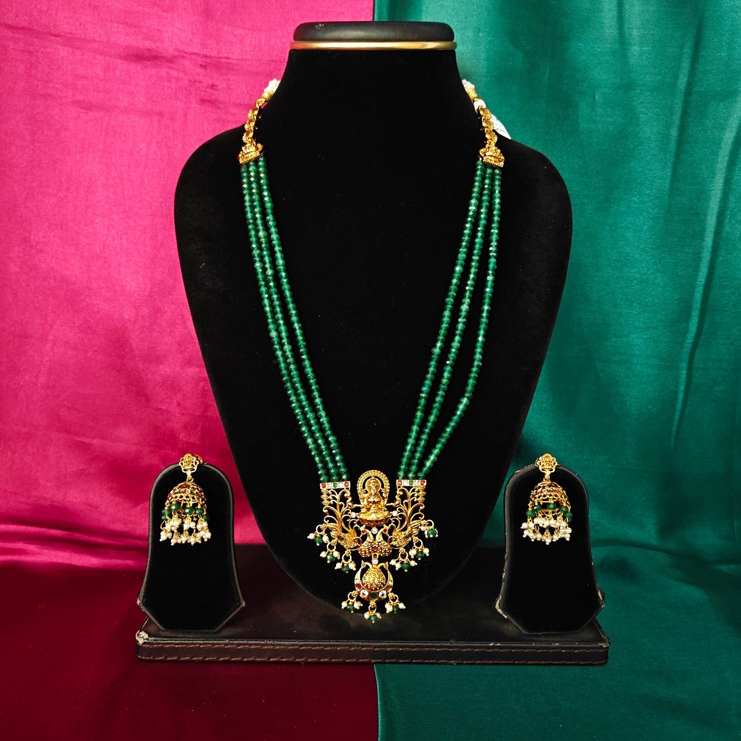 Beautiful Green Coloured Honex Necklace - Ambica Wedding Mall