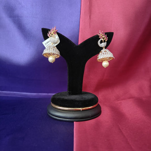 Elegant GJ Jhumkas In Peacock Design