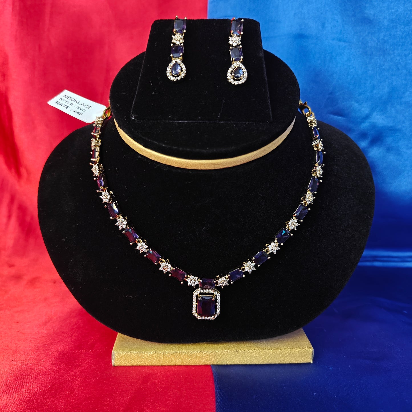 Beautiful Mini Haaram In Purple Stone