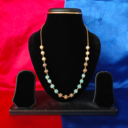 Beautiful Beads Mala In Pista Green Colour