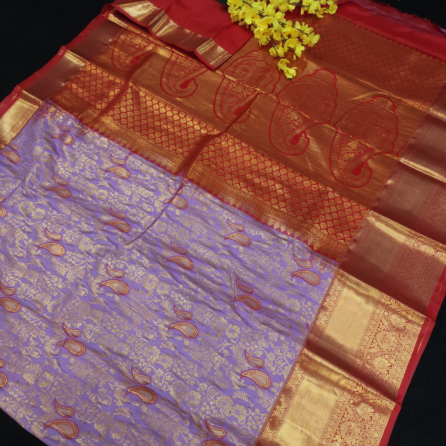 Special Lavender Semi Kanchi Pattu Saree