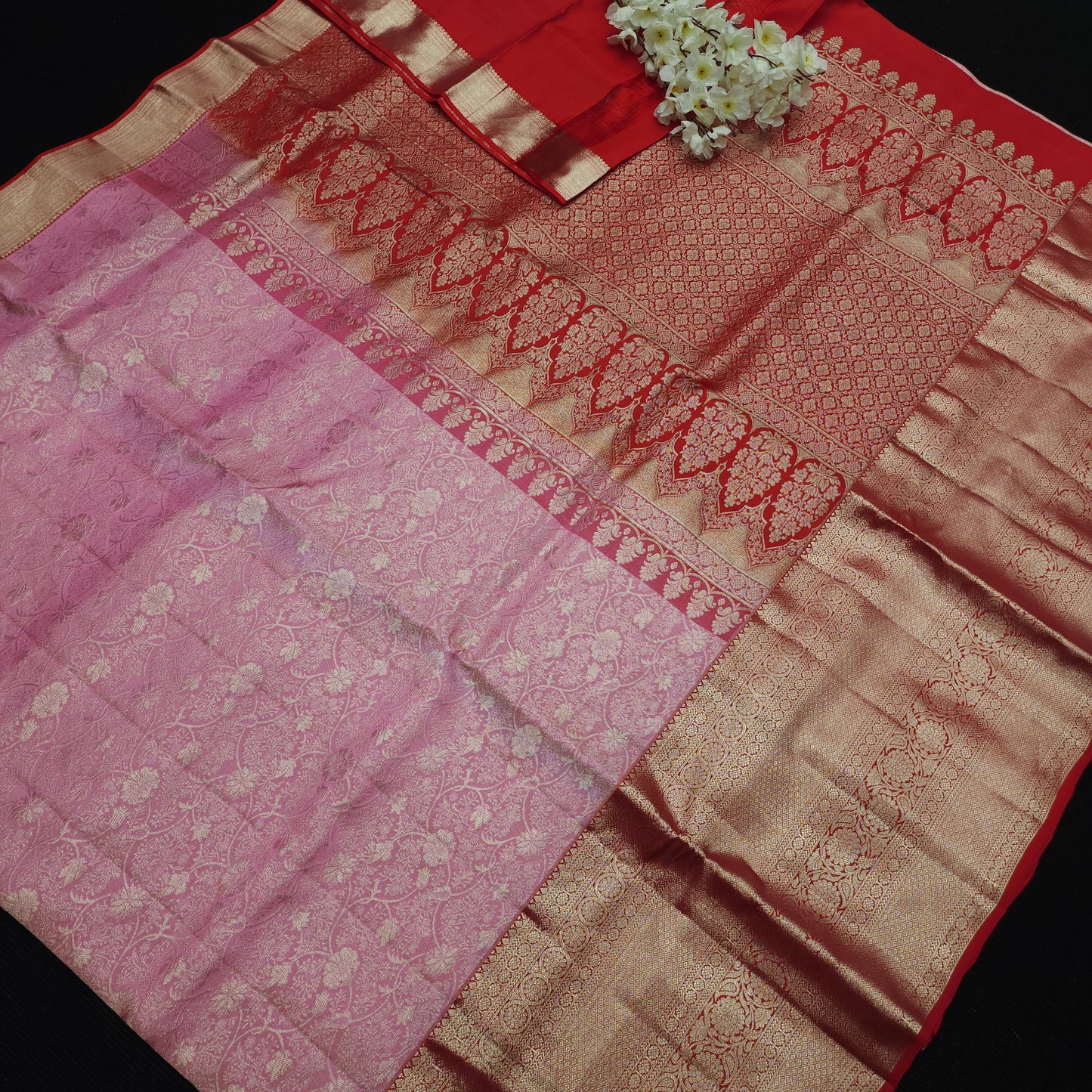 Pure German Silver Zari Pattu Saree