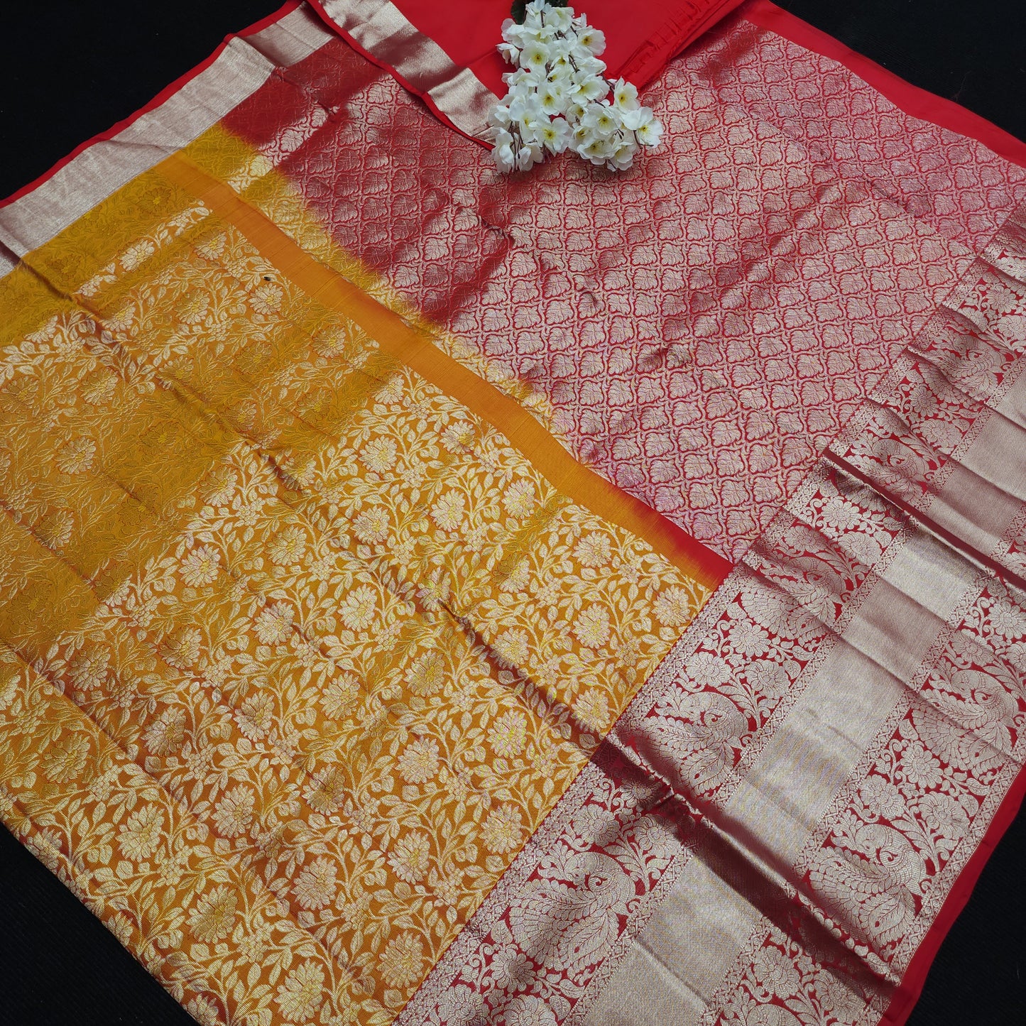 Pure German Silver Zari Pattu Saree