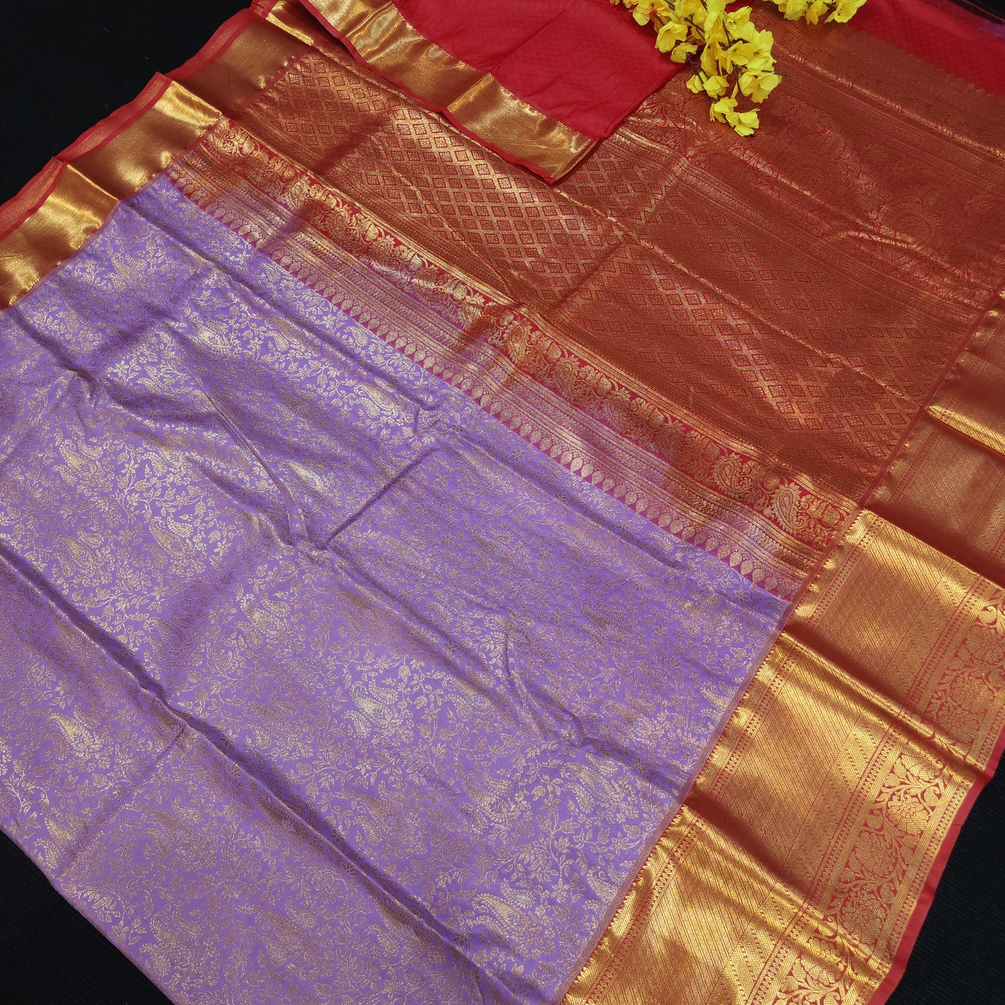 Special Lavender Semi Kanchi Pattu Saree