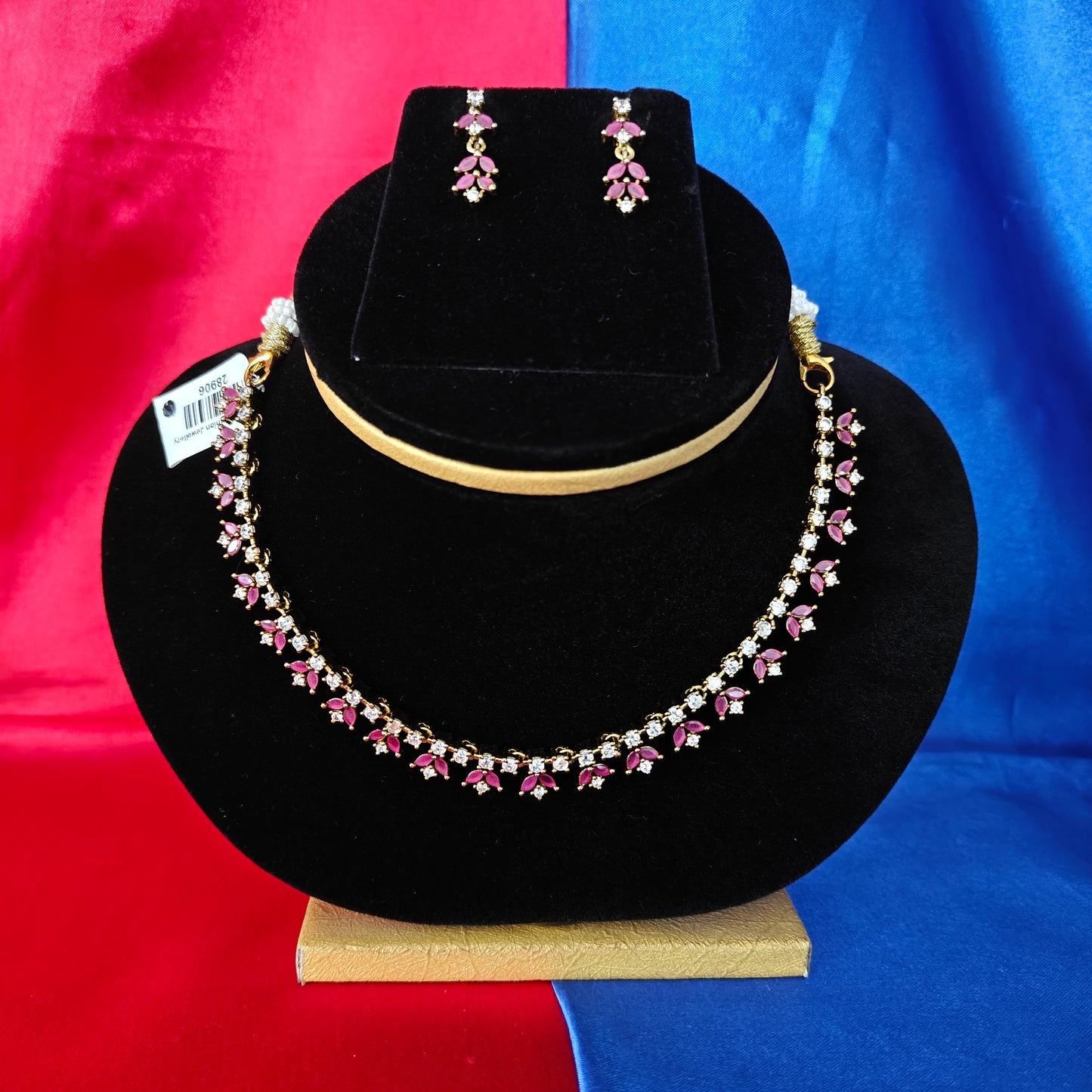 Beautiful Mini Haaram In Ruby Stone