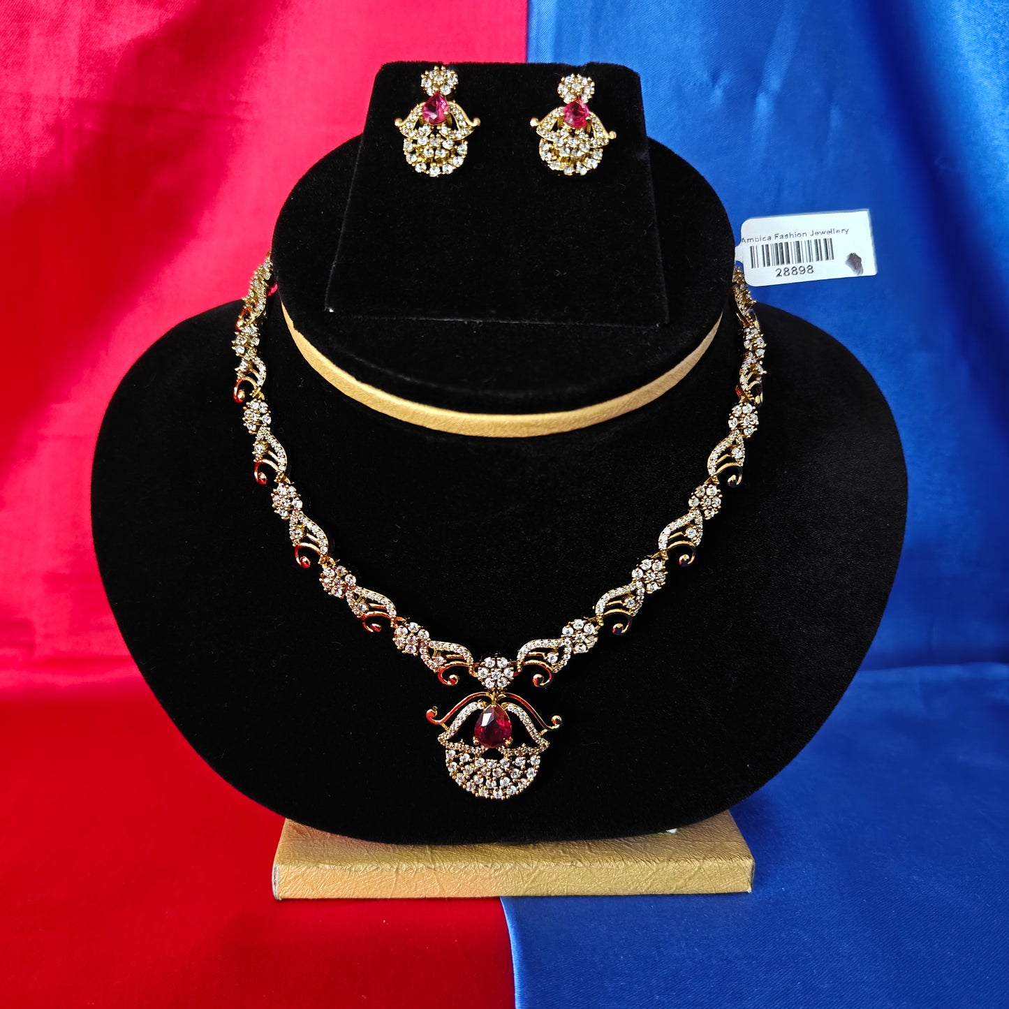 Beautiful Mini Haaram In Red Stone