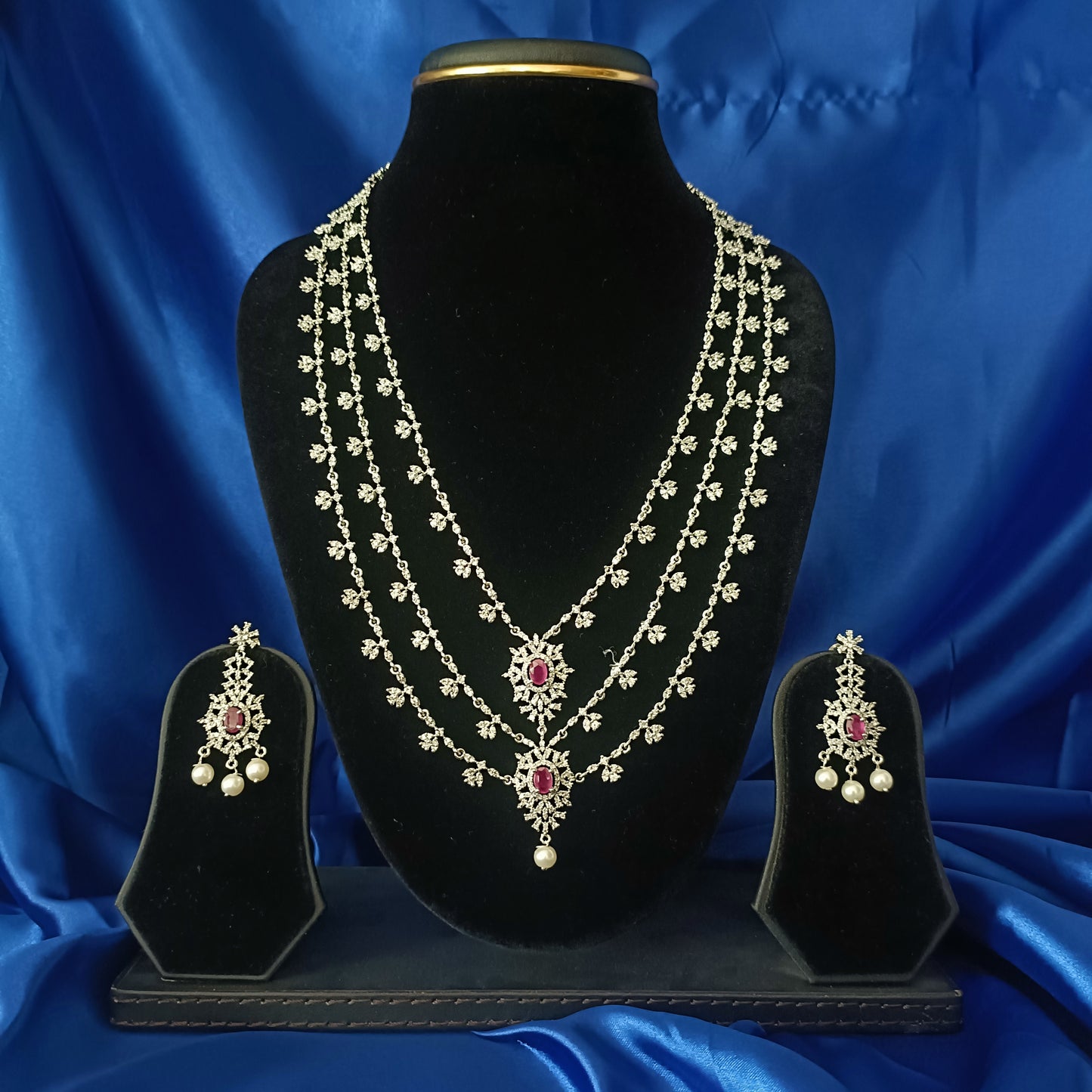 Beautiful Ruby Long Necklace - Ambica Wedding Mall