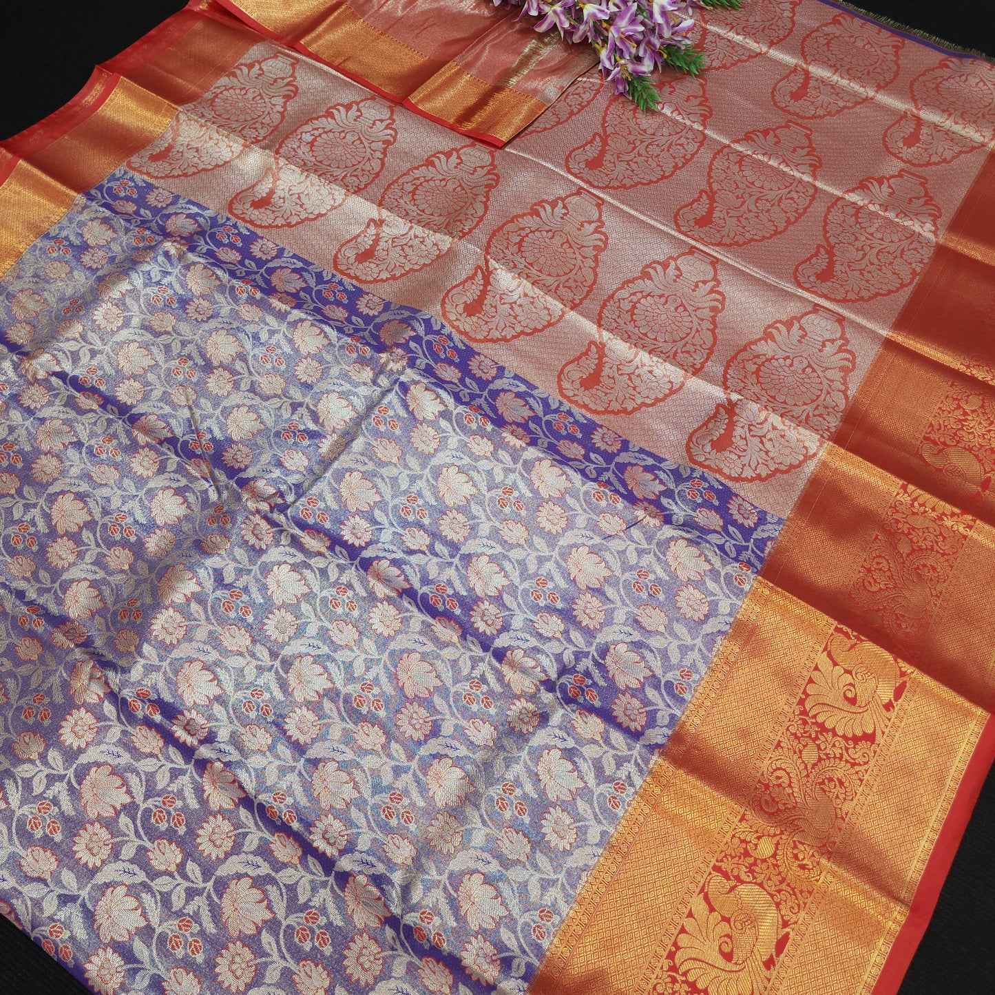 Semi Kanchi Pattu Tissue Sarees