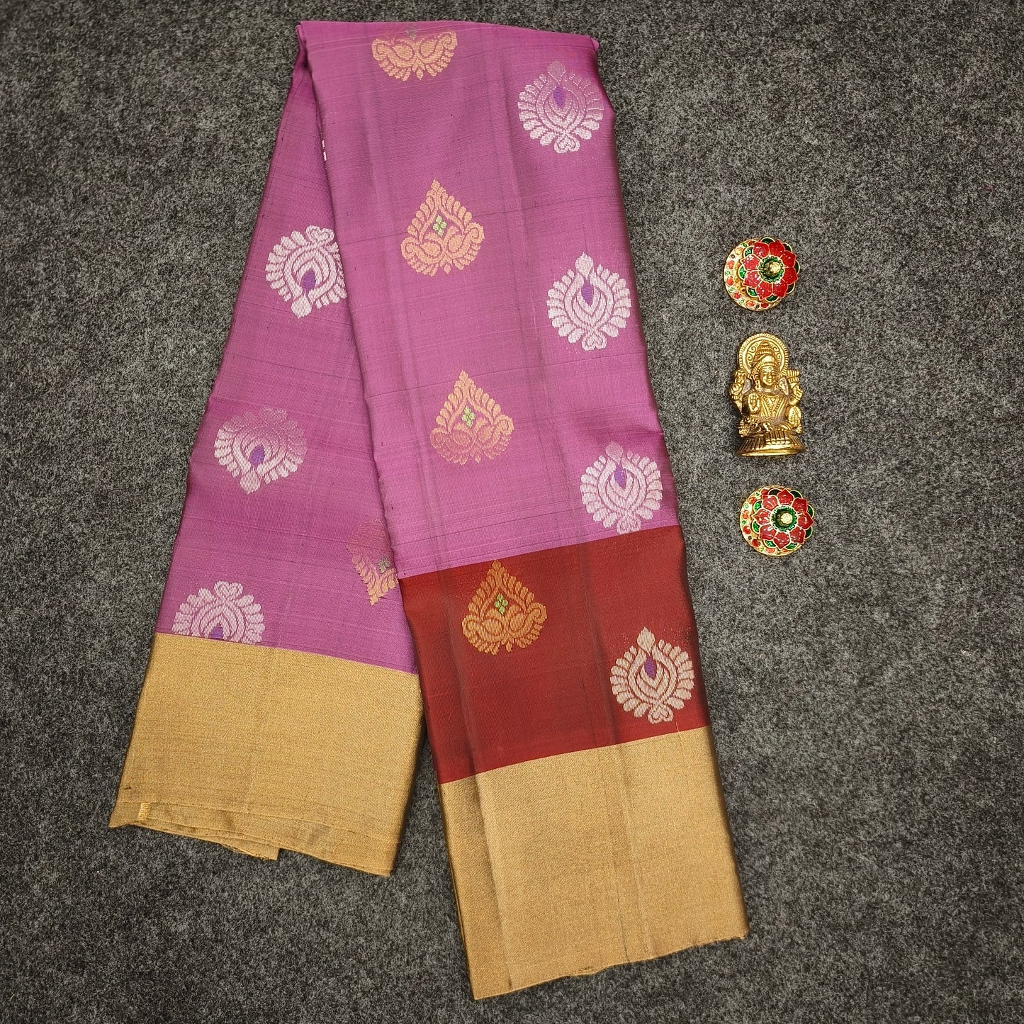✨Kanchi Pattu Bentex Border Butta Saree - Ambica Wedding Mall